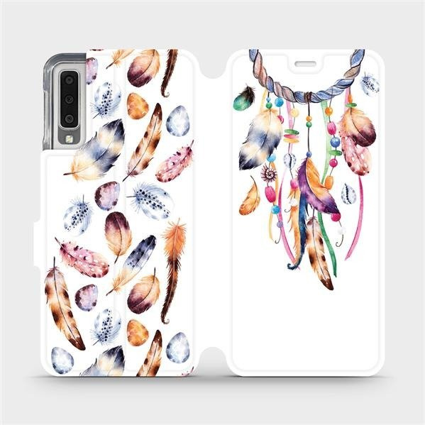 Flipové pouzdro Mobiwear - Samsung Galaxy A7 2018 - M003S Lapač a barevná pírka