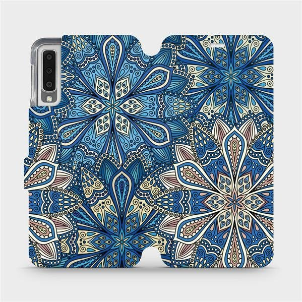 Flipové pouzdro Mobiwear - Samsung Galaxy A7 2018 - V108P Modré mandala květy