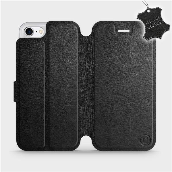 Kožené flip pouzdro Mobiwear - Apple iPhone 8 - Černé