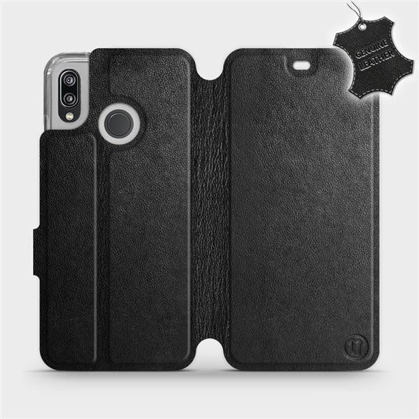Kožené flip pouzdro Mobiwear - Huawei P20 Lite - Černé