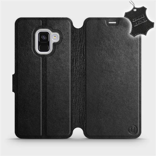 Kožené flip pouzdro Mobiwear - Samsung Galaxy A8 2018 - Černé