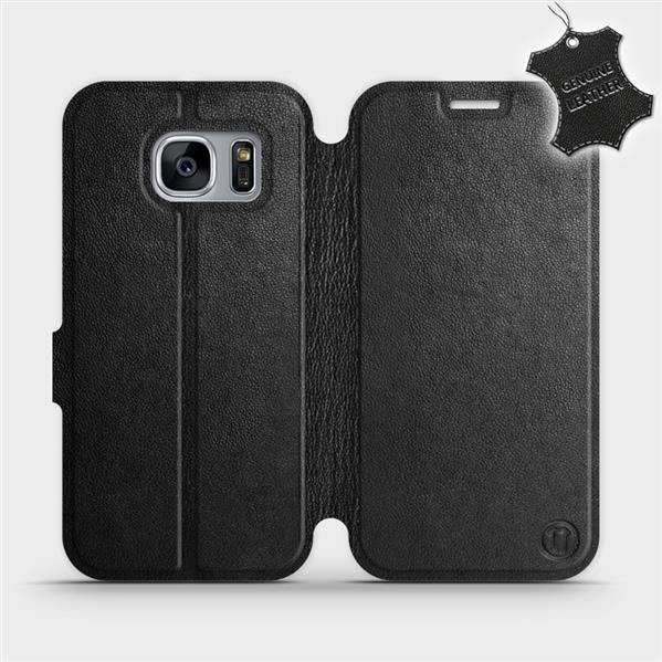 Kožené flip pouzdro Mobiwear - Samsung Galaxy S7 Edge - Černé
