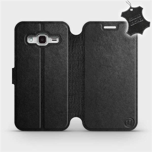 Kožené flip pouzdro Mobiwear - Samsung Galaxy J3 2016 - Černé