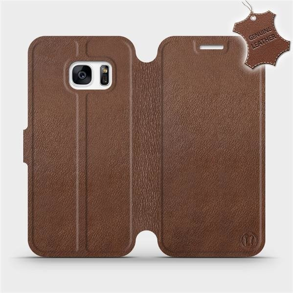 Kožené flip pouzdro Mobiwear - Samsung Galaxy S7 - Hnědé