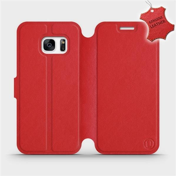 Kožené flip pouzdro Mobiwear - Samsung Galaxy S7 - Červené