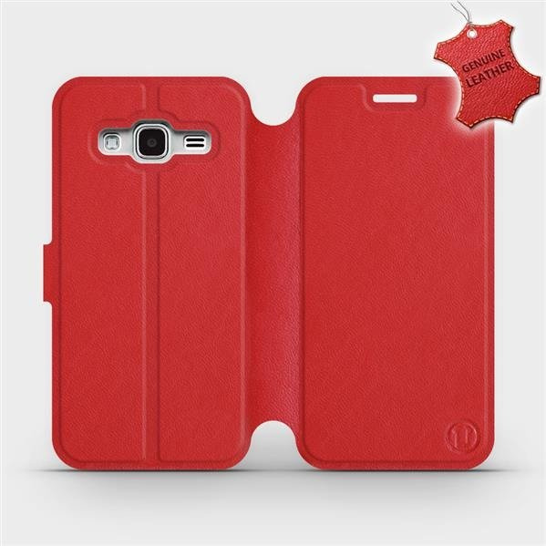 Kožené flip pouzdro Mobiwear - Samsung Galaxy J3 2016 - Červené