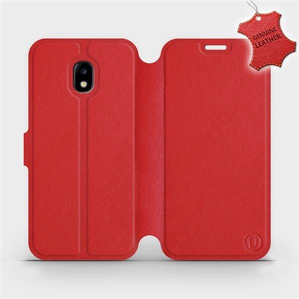 Kožené flip pouzdro Mobiwear - Samsung Galaxy J3 2017 - Červené