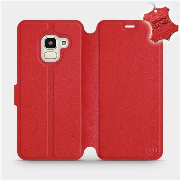 Kožené flip pouzdro Mobiwear - Samsung Galaxy J6 2018 - Červené