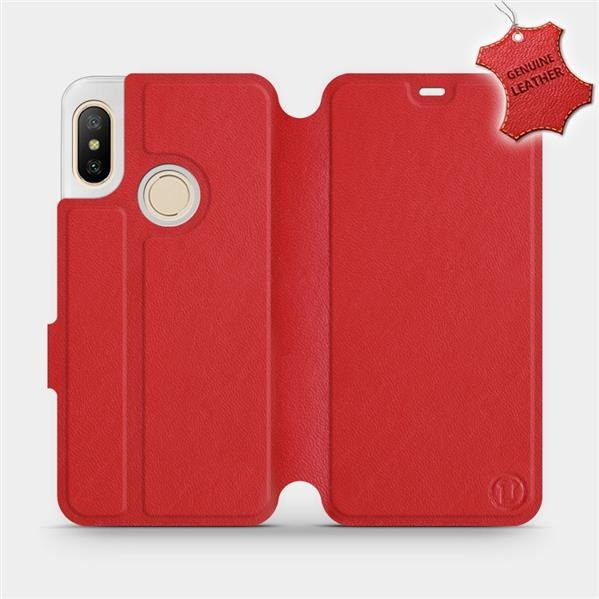 Kožené flip pouzdro Mobiwear - Xiaomi Mi A2 Lite - Červené