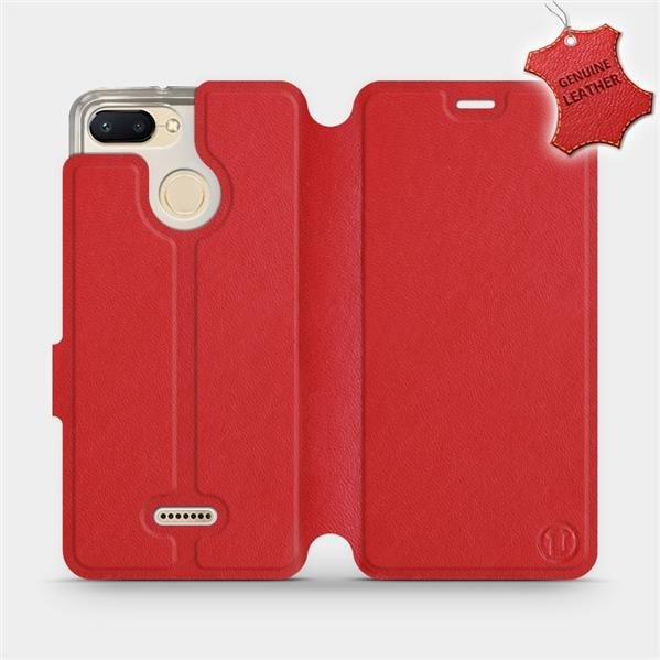 Kožené flip pouzdro Mobiwear - Xiaomi Redmi 6 - Červené