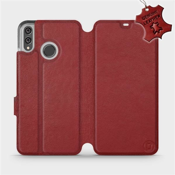 Kožené flip pouzdro Mobiwear - Honor 8X - Tmavě červené