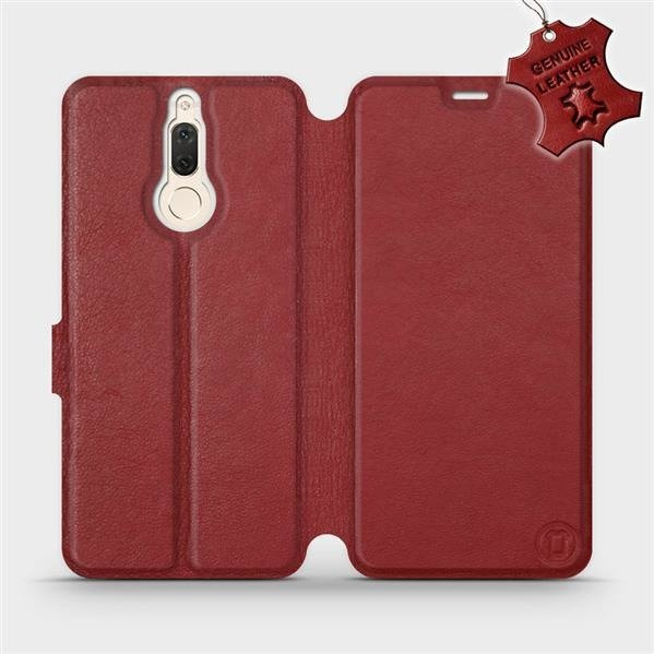 Kožené flip pouzdro Mobiwear - Huawei Mate 10 Lite - Tmavě červené