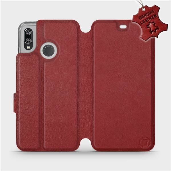 Kožené flip pouzdro Mobiwear - Huawei P20 Lite - Tmavě červené