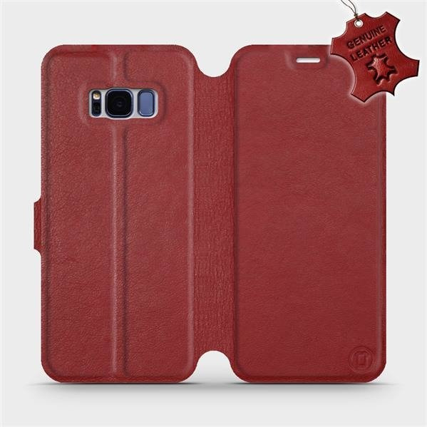 Kožené flip pouzdro Mobiwear - Samsung Galaxy S8 - Tmavě červené