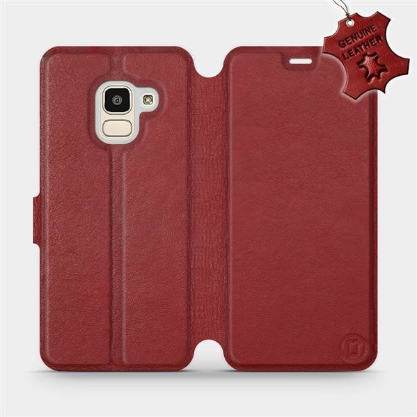 Kožené flip pouzdro Mobiwear - Samsung Galaxy J6 2018 - Tmavě červené