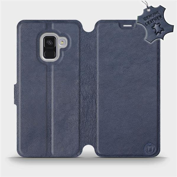 Kožené flip pouzdro Mobiwear - Samsung Galaxy A8 2018 - Modré