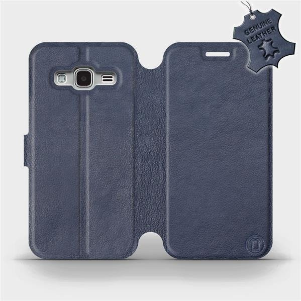 Kožené flip pouzdro Mobiwear - Samsung Galaxy J3 2016 - Modré