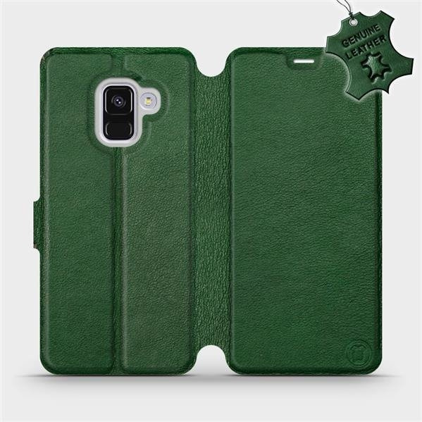 Kožené flip pouzdro Mobiwear - Samsung Galaxy A8 2018 - Zelené