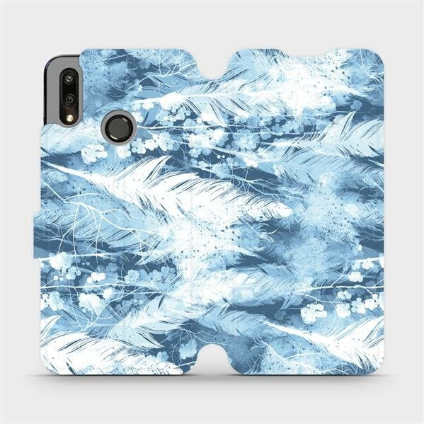 Flipové pouzdro Mobiwear - Huawei P Smart 2019 - M058S Světle modrá horizontální pírka