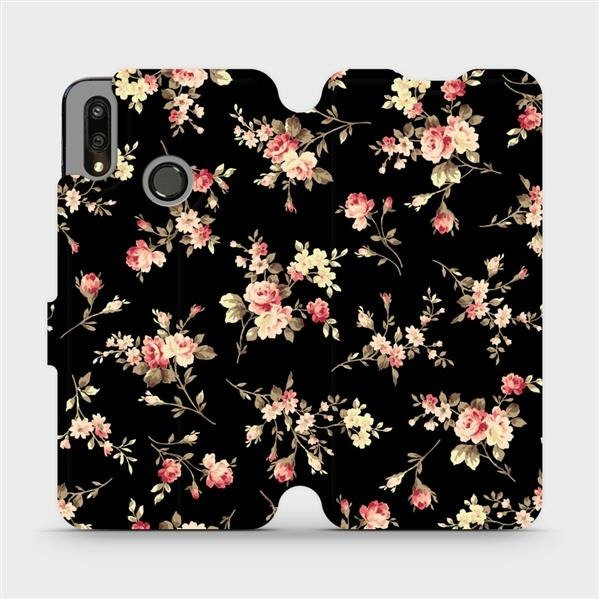 Flipové pouzdro Mobiwear - Huawei P Smart 2019 - VD02S Květy na černé