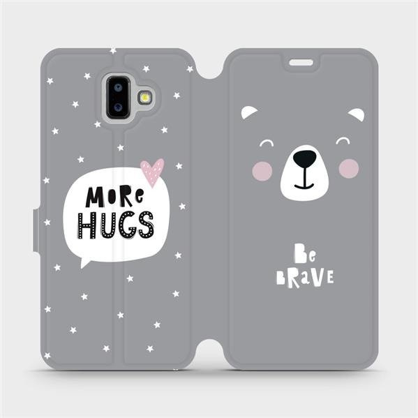 Flipové pouzdro Mobiwear na mobil Samsung Galaxy J6 Plus 2018 - MH06P Be brave - more hugs - VÝPRODEJ