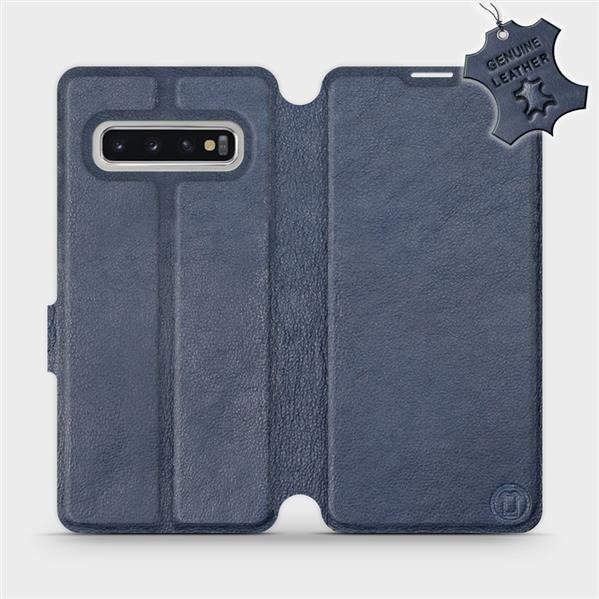 Kožené flip pouzdro Mobiwear - Samsung Galaxy S10 - Modré