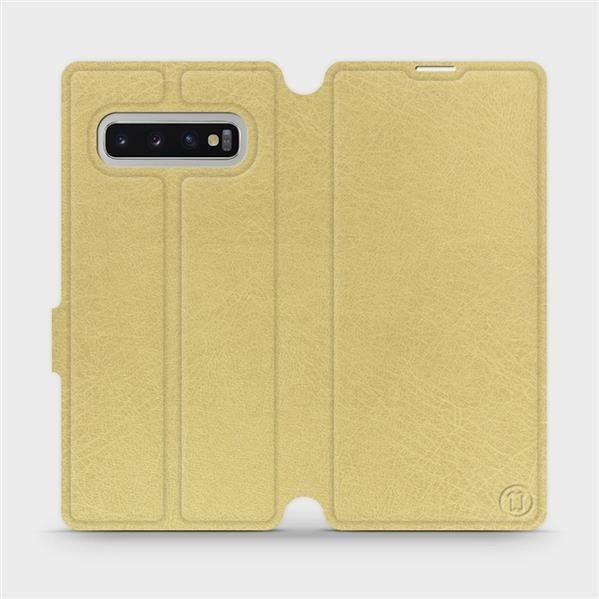 Flipové pouzdro Mobiwear - Samsung Galaxy S10 Plus - Zlatavé a šedé