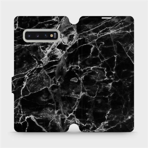 Flipové pouzdro Mobiwear - Samsung Galaxy S10 Plus - V056P Černý mramor