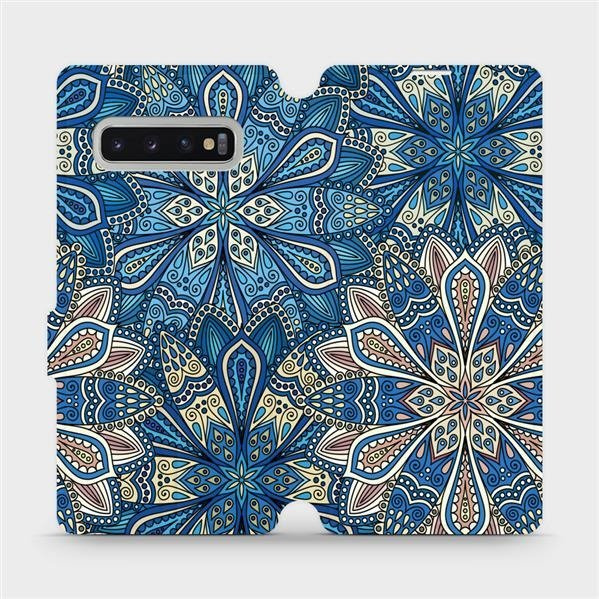 Flipové pouzdro Mobiwear - Samsung Galaxy S10 Plus - V108P Modré mandala květy