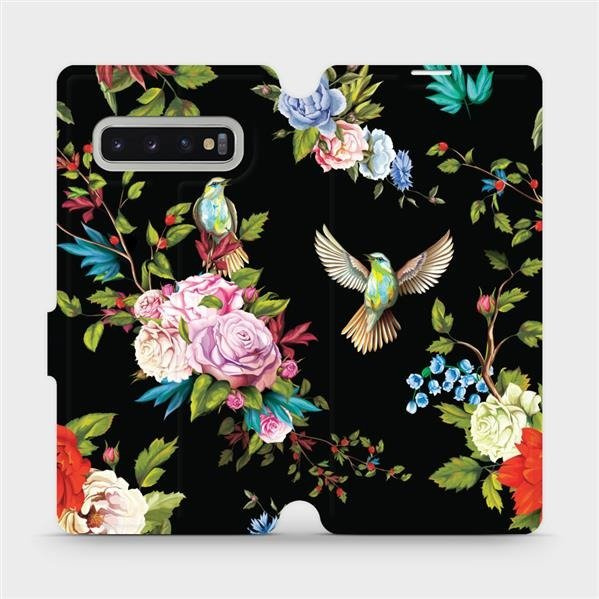 Flipové pouzdro Mobiwear - Samsung Galaxy S10 Plus - VD09S Ptáčci a květy