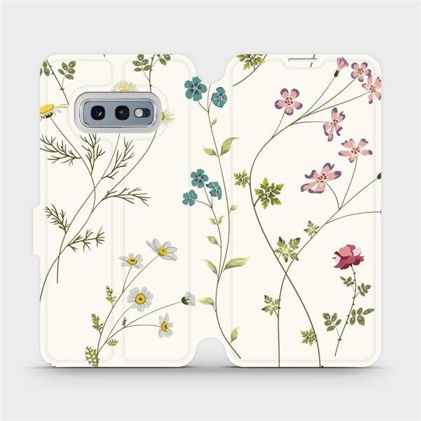 Flipové pouzdro Mobiwear - Samsung Galaxy S10e - MD03S Tenké rostlinky s květy