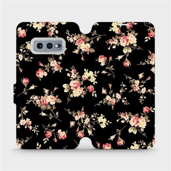 Flipové pouzdro Mobiwear - Samsung Galaxy S10e - VD02S Květy na černé