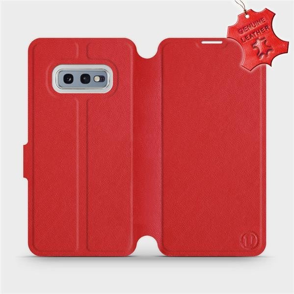 Kožené flip pouzdro Mobiwear - Samsung Galaxy S10e - Červené