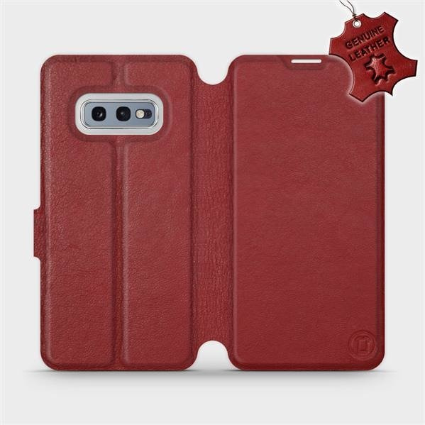 Kožené flip pouzdro Mobiwear - Samsung Galaxy S10e - Tmavě červené