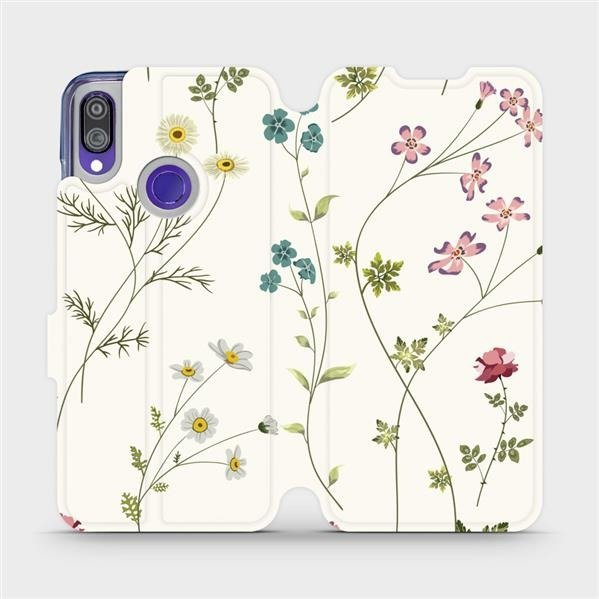 Flipové pouzdro Mobiwear - Xiaomi Redmi Note 7 - MD03S Tenké rostlinky s květy