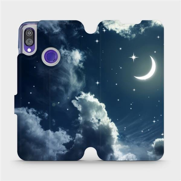 Flipové pouzdro Mobiwear - Xiaomi Redmi Note 7 - V145P Noční obloha s měsícem