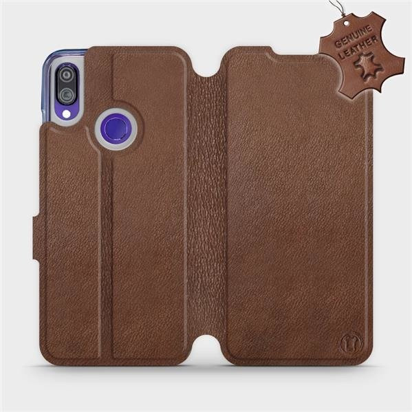 Kožené flip pouzdro Mobiwear - Xiaomi Redmi Note 7 - Hnědé