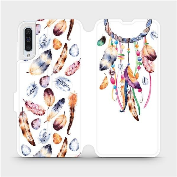 Flipové pouzdro Mobiwear - Samsung Galaxy A50 - M003S Lapač a barevná pírka