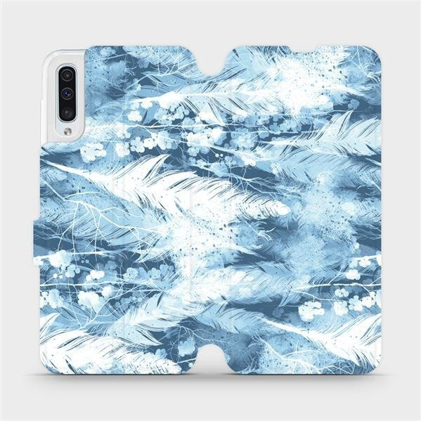 Flipové pouzdro Mobiwear - Samsung Galaxy A50 - M058S Světle modrá horizontální pírka