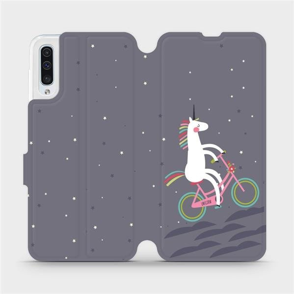 Flipové pouzdro Mobiwear - Samsung Galaxy A50 - V024P Jednorožec na kole