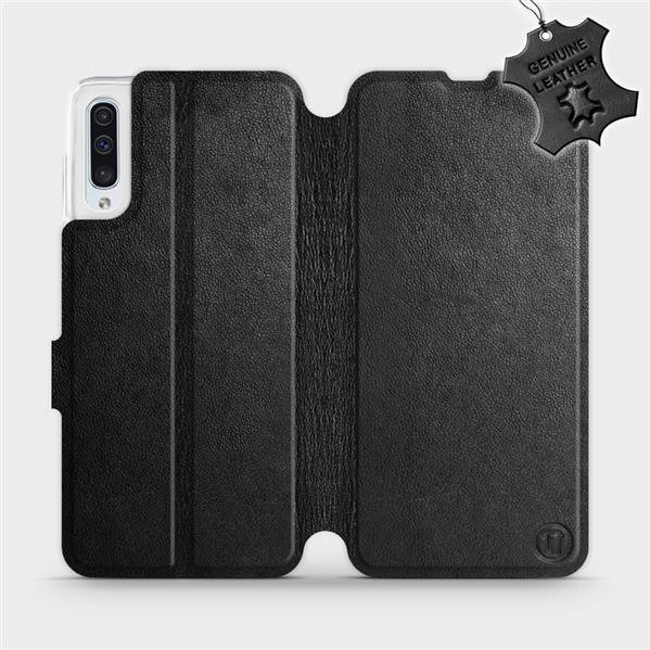 Kožené flip pouzdro Mobiwear - Samsung Galaxy A50 - Černé