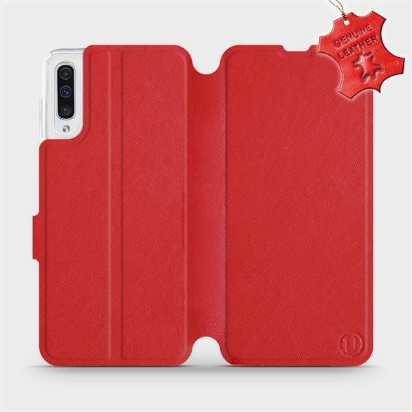 Kožené flip pouzdro Mobiwear - Samsung Galaxy A50 - Červené