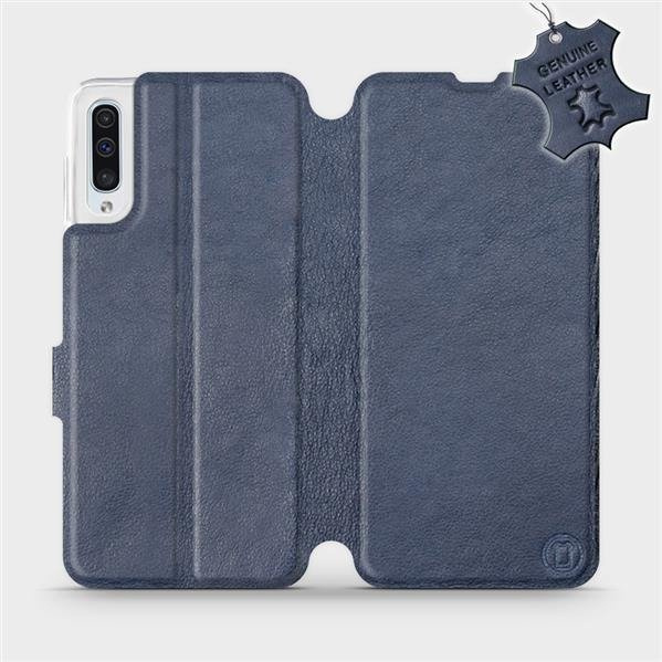Kožené flip pouzdro Mobiwear - Samsung Galaxy A50 - Modré