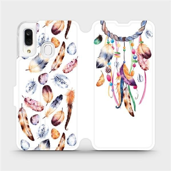 Flipové pouzdro Mobiwear - Samsung Galaxy A40 - M003S Lapač a barevná pírka