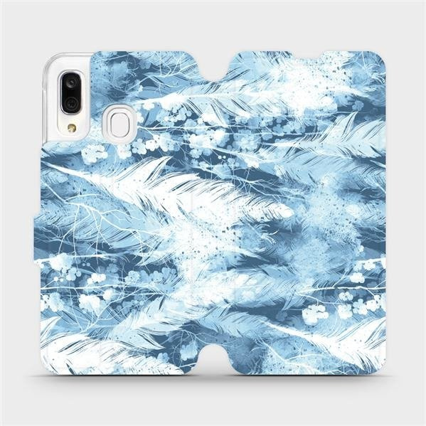 Flipové pouzdro Mobiwear - Samsung Galaxy A40 - M058S Světle modrá horizontální pírka