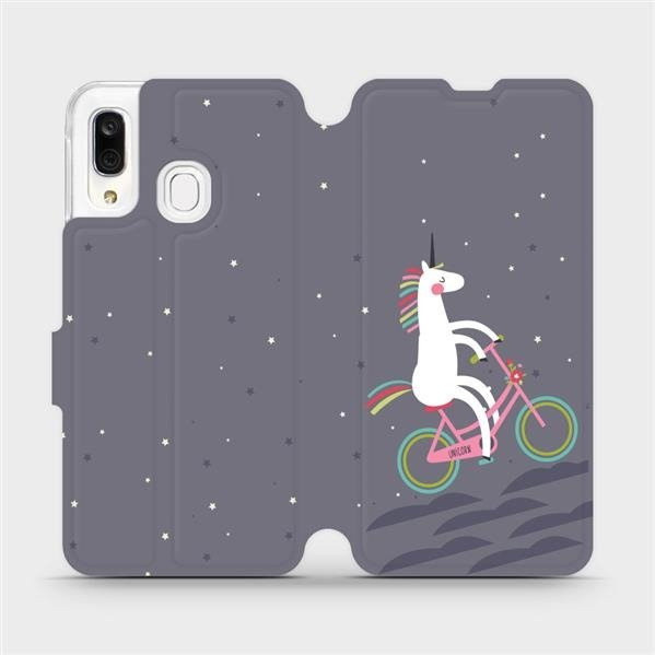Flipové pouzdro Mobiwear - Samsung Galaxy A40 - V024P Jednorožec na kole