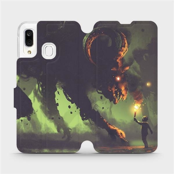 Flipové pouzdro Mobiwear - Samsung Galaxy A40 - VA08P Příšera a kluk s pochodní