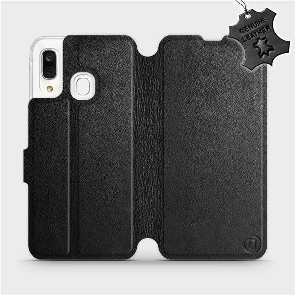 Kožené flip pouzdro Mobiwear - Samsung Galaxy A40 - Černé