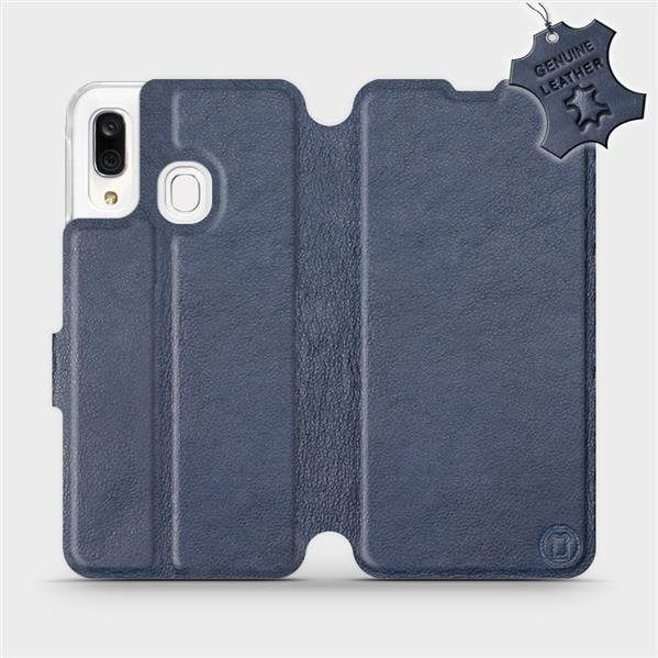 Kožené flip pouzdro Mobiwear - Samsung Galaxy A40 - Modré