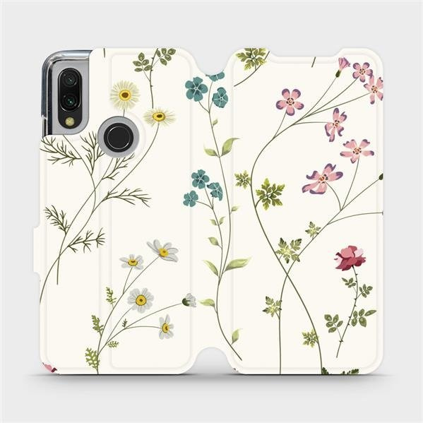 Flipové pouzdro Mobiwear - Xiaomi Redmi 7 - MD03S Tenké rostlinky s květy